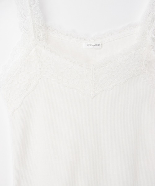 Honeys（ハニーズ）の「【吸水速乾・ＵＶカット】テレコレースキャミソール（キャミソール・レディース・スミクロ/オフホワイト/アイボリー/サックスブルー/ピンク系その他/ブラック/キャメル・L/LL/M/S）」の12枚目の写真