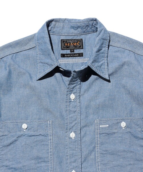 BEAMS PLUS(ビームスプラス)の「WORK Indigo Chambray(シャツ/ブラウス・メンズ・サックスブルー/ブルー・SMALL/LARGE/MEDIUM)」の4枚目の写真