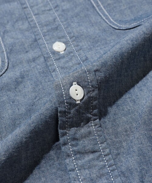 BEAMS PLUS(ビームスプラス)の「WORK Indigo Chambray(シャツ/ブラウス・メンズ・サックスブルー/ブルー・SMALL/LARGE/MEDIUM)」の19枚目の写真