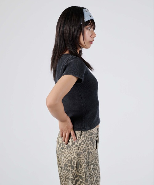 sedacle girl（セダクルガール）の「アソートサーマルヘンリーミニT（Tシャツ/カットソー・レディース・チャコールグレー/レオパード/カーキ/ネイビー・MEDIUM/SMALL）」の16枚目の写真