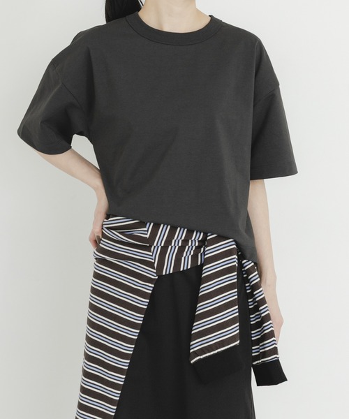 EKAL(エカル)の「DRY OUT SHORT LENGTH T-SHIRTS(Tシャツ/カットソー・レディース・ホワイト/ピンク/アイボリー/チャコールグレー・ONE)」の21枚目の写真