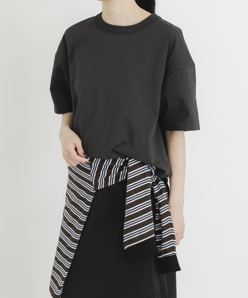 EKAL(エカル)の「DRY OUT SHORT LENGTH T-SHIRTS(Tシャツ/カットソー・レディース・ホワイト/ピンク/アイボリー/チャコールグレー・ONE)」の22枚目の写真