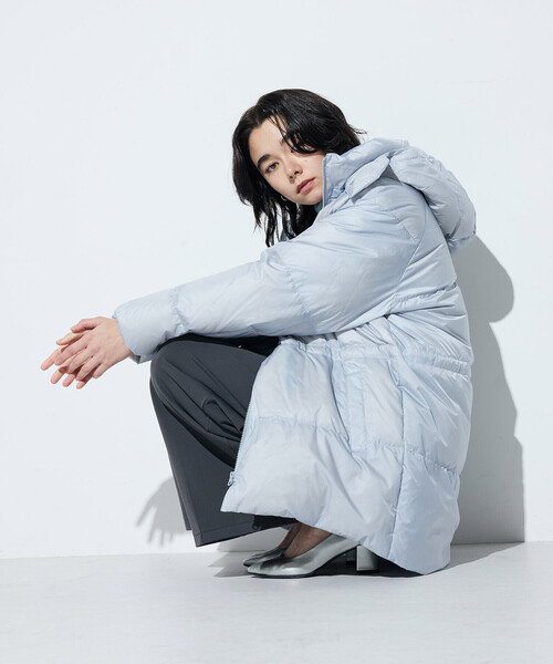 COMME CA(コムサ)の「〔 TALLサイズ 〕 ライトナイロンタフタ フード付きダウンコート(ダウンジャケット/コート・レディース・キャメル/チャコール・15号)」の8枚目の写真