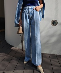 esutoreja | センタープレスワイドデニム(デニムパンツ)