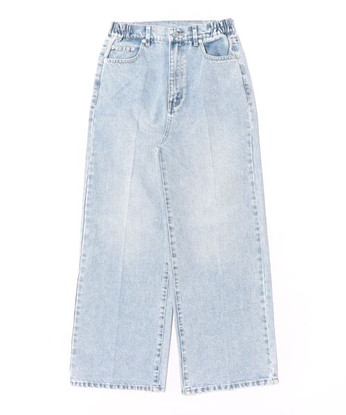 esutoreja（エストレジャ）の「センタープレスワイドデニム（デニムパンツ・レディース・ブラック/ライトブルー・FREE）」の4枚目の写真