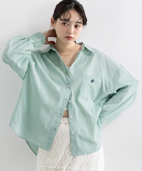 BEVERLY HILLS POLO CLUB（ビバリーヒルズポロクラブ）の「BEVERLY HILLS POLO CLUB/楊柳シアールーズシャツ（シャツ/ブラウス・レディース・ラベンダー/ピンク/グリーン/ホワイト・SMALL/MEDIUM）」の6枚目の写真