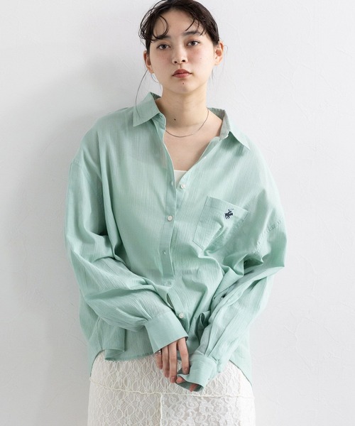 BEVERLY HILLS POLO CLUB（ビバリーヒルズポロクラブ）の「BEVERLY HILLS POLO CLUB/楊柳シアールーズシャツ（シャツ/ブラウス・レディース・ラベンダー/ピンク/グリーン/ホワイト・SMALL/MEDIUM）」の7枚目の写真