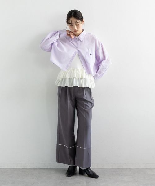 BEVERLY HILLS POLO CLUB（ビバリーヒルズポロクラブ）の「BEVERLY HILLS POLO CLUB/楊柳シアールーズシャツ（シャツ/ブラウス・レディース・ラベンダー/ピンク/グリーン/ホワイト・SMALL/MEDIUM）」の9枚目の写真