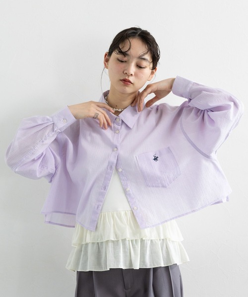 BEVERLY HILLS POLO CLUB（ビバリーヒルズポロクラブ）の「BEVERLY HILLS POLO CLUB/楊柳シアールーズシャツ（シャツ/ブラウス・レディース・ラベンダー/ピンク/グリーン/ホワイト・SMALL/MEDIUM）」の10枚目の写真