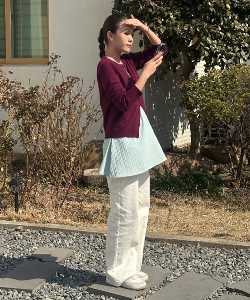 MIND BRIDGE WOMEN（マインドブリッジウーマン）の「[W]ワイドエクリュバンディングデニムパンツ（デニムパンツ・レディース・アイボリー・55/77/66）」の4枚目の写真