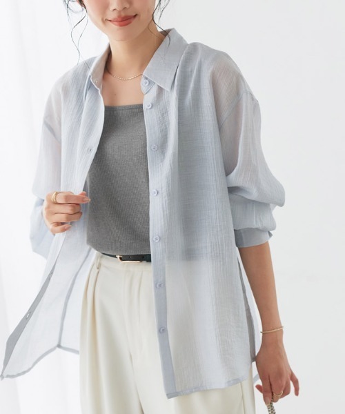 Pierrot（ピエロ）の「【TVスタイリスト りささんコラボアイテム】スクエアネック多機能リブタンクトップ（タンクトップ・レディース・杢グレー/モカ/キナリ・S/L/M）」の3枚目の写真