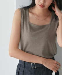 Pierrot | 【TVスタイリスト りささんコラボアイテム】スクエアネック多機能リブタンクトップ(タンクトップ)