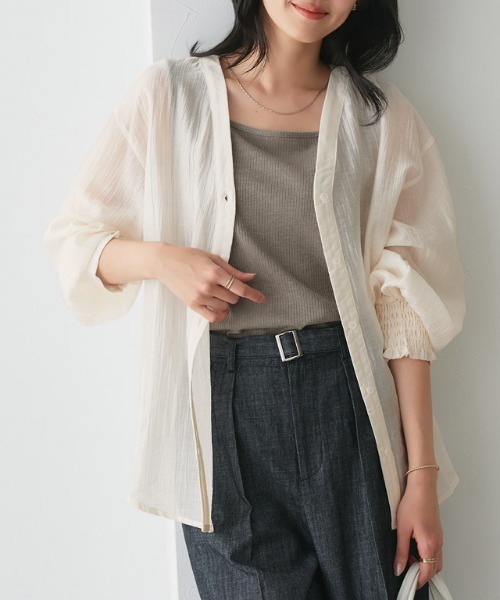 Pierrot（ピエロ）の「【TVスタイリスト りささんコラボアイテム】スクエアネック多機能リブタンクトップ（タンクトップ・レディース・杢グレー/モカ/キナリ・S/L/M）」の17枚目の写真