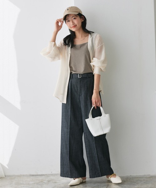 Pierrot（ピエロ）の「【TVスタイリスト りささんコラボアイテム】スクエアネック多機能リブタンクトップ（タンクトップ・レディース・杢グレー/モカ/キナリ・S/L/M）」の19枚目の写真