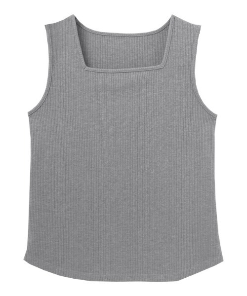 Pierrot（ピエロ）の「【TVスタイリスト りささんコラボアイテム】スクエアネック多機能リブタンクトップ（タンクトップ・レディース・杢グレー/モカ/キナリ・S/L/M）」の15枚目の写真