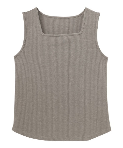 Pierrot（ピエロ）の「【TVスタイリスト りささんコラボアイテム】スクエアネック多機能リブタンクトップ（タンクトップ・レディース・杢グレー/モカ/キナリ・S/L/M）」の21枚目の写真