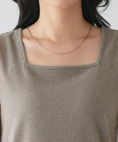 Pierrot（ピエロ）の「【TVスタイリスト りささんコラボアイテム】スクエアネック多機能リブタンクトップ（タンクトップ・レディース・杢グレー/モカ/キナリ・S/L/M）」の22枚目の写真