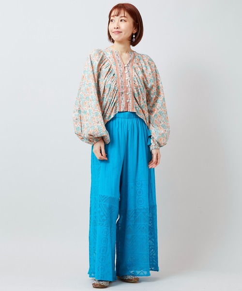 チャイハネ（チャイハネ）の「【チャイハネ】バサンタトップス（シャツ/ブラウス・レディース・ブラック/ネイビー/ホワイト・FREE）」の7枚目の写真