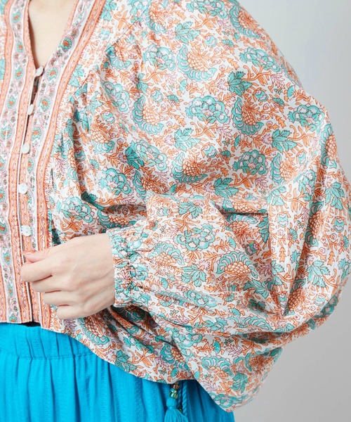 チャイハネ（チャイハネ）の「【チャイハネ】バサンタトップス（シャツ/ブラウス・レディース・ブラック/ネイビー/ホワイト・FREE）」の10枚目の写真