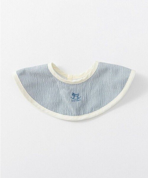 BRANSHES（ブランシェス）の「【ベビー】チェック柄まあるいスタイ（スタイ/よだれかけ・キッズ・ブルー/ブラウン・FREE）」の3枚目の写真