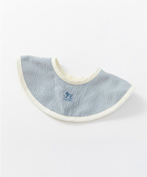 BRANSHES（ブランシェス）の「【ベビー】チェック柄まあるいスタイ（スタイ/よだれかけ・キッズ・ブルー/ブラウン・FREE）」の4枚目の写真
