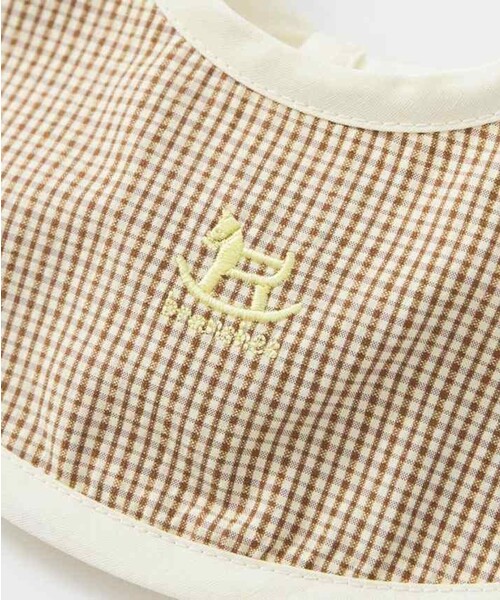 BRANSHES（ブランシェス）の「【ベビー】チェック柄まあるいスタイ（スタイ/よだれかけ・キッズ・ブルー/ブラウン・FREE）」の10枚目の写真