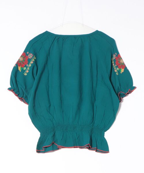 チャイハネ（チャイハネ）の「【チャイハネ】花刺繍クロスステッチトップス（その他トップス・レディース・オレンジ/ブルー/ホワイト・FREE）」の4枚目の写真