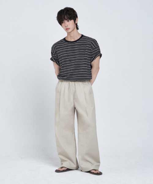 LEMAIN SECOND（リメインセカンド）の「リネンライクバンディングワイドパンツ[ライトベージュ]（スラックス・レディース・その他・SMALL/MEDIUM/LARGE/X-LARGE）」の3枚目の写真
