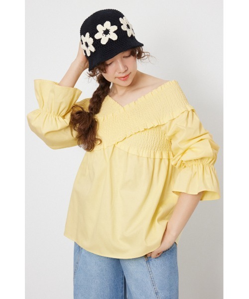 RODEO CROWNS WIDE BOWL(ロデオクラウンズワイドボウル)の「シャーリング2WAYトップス(その他トップス・レディース・オフホワイト/ライトイエロー/ブルー・FREE)」の15枚目の写真