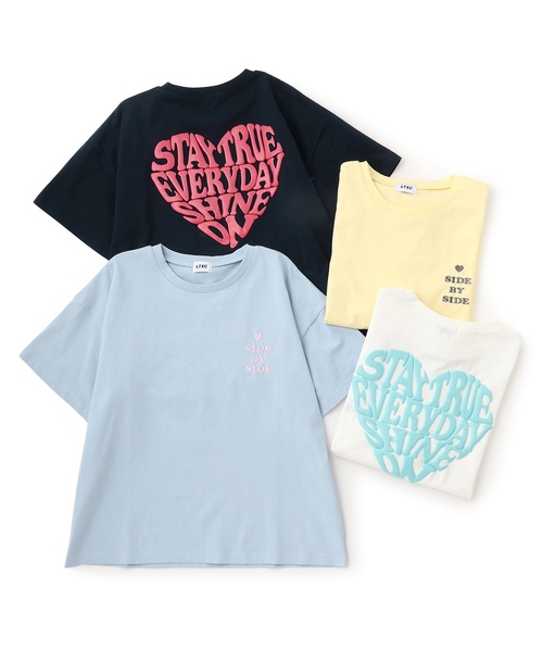 LOVETOXIC(ラブトキシック)の「【秒かわトップス】【GOODPRICE】【LTXC/綿100%】発泡バックハートロゴ半袖T(Tシャツ/カットソー・キッズ・イエロー/ネイビー/サックスブルー/オフホワイト・130cm/L:160cm/M:150cm/S:140cm)」の18枚目の写真