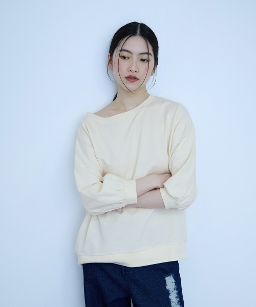 VICKY(ビッキー)の「【着回し抜群】マルチネックスウェット(Tシャツ/カットソー・レディース・ブルー/オフホワイト/イエロー/ネイビー/チャコールグレー・M)」の1枚目の写真
