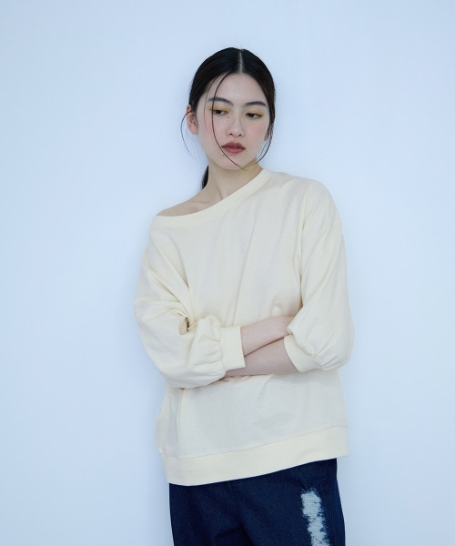 VICKY(ビッキー)の「【着回し抜群】マルチネックスウェット(Tシャツ/カットソー・レディース・ブルー/オフホワイト/イエロー/ネイビー/チャコールグレー・M)」の12枚目の写真