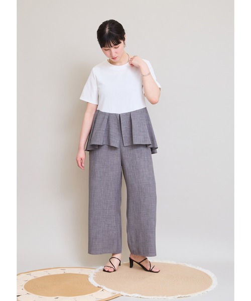 LHELBIE(レルビエ)の「ドッキングオールインワン(つなぎ/オールインワン・レディース・グレイッシュベージュ/グレー/ブラック・M)」の15枚目の写真