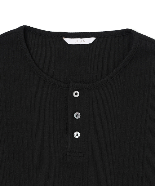 JUAN HOMME（ジュアンオム）の「ヘンリーネックロングスリーブTシャツ（ブラック）（Tシャツ/カットソー・メンズ・ブラック・SMALL/MEDIUM/LARGE）」の14枚目の写真