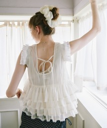 idem | sheer frill tiered blouse / ティアードノースリーブブラウス(シャツ/ブラウス)