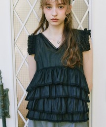idem（イデム）の「sheer frill tiered blouse / ティアードノースリーブブラウス（シャツ/ブラウス）」