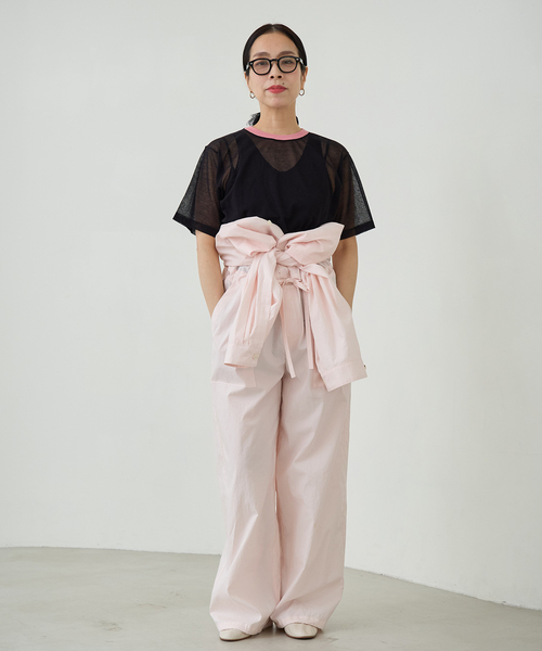 IENA LA BOUCLE（イエナラブークル）の「IENA LA BOUCLE オーガニックコットンタイプライターオールインワン（つなぎ/オールインワン・レディース・バーガンディー/ブラック・38/36）」の5枚目の写真