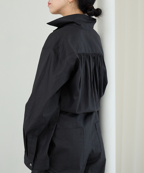 IENA LA BOUCLE（イエナラブークル）の「IENA LA BOUCLE オーガニックコットンタイプライターオールインワン（つなぎ/オールインワン・レディース・バーガンディー/ブラック・38/36）」の12枚目の写真