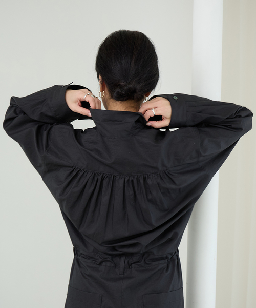 IENA LA BOUCLE（イエナラブークル）の「IENA LA BOUCLE オーガニックコットンタイプライターオールインワン（つなぎ/オールインワン・レディース・バーガンディー/ブラック・38/36）」の13枚目の写真