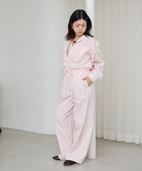 IENA LA BOUCLE(イエナラブークル)の「IENA LA BOUCLE オーガニックコットンタイプライターオールインワン(つなぎ/オールインワン・レディース・バーガンディー/ブラック・38/36)」の22枚目の写真
