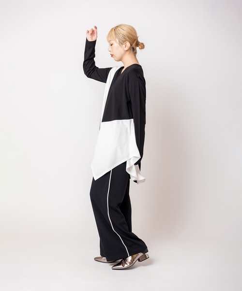 OSMOSIS(オズモーシス)の「配色ラインニットパンツ(その他パンツ・レディース・チャコール/ライトグレー/ブラック・ONE SIZE)」の17枚目の写真