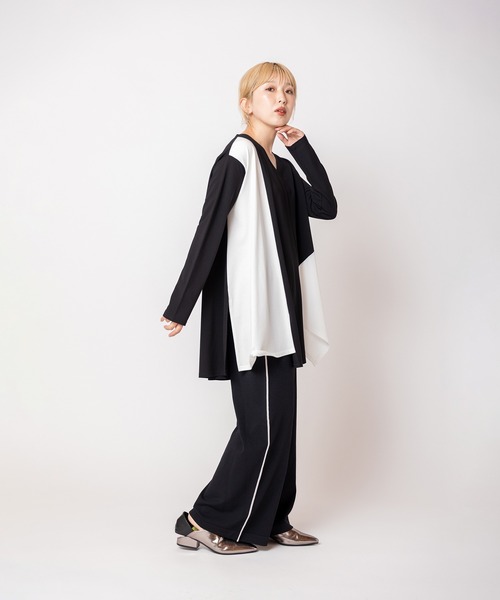 OSMOSIS(オズモーシス)の「配色ラインニットパンツ(その他パンツ・レディース・チャコール/ライトグレー/ブラック・ONE SIZE)」の19枚目の写真