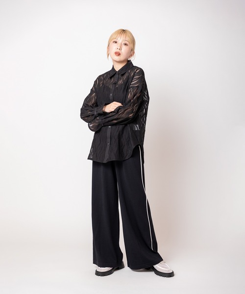 OSMOSIS(オズモーシス)の「配色ラインニットパンツ(その他パンツ・レディース・チャコール/ライトグレー/ブラック・ONE SIZE)」の20枚目の写真