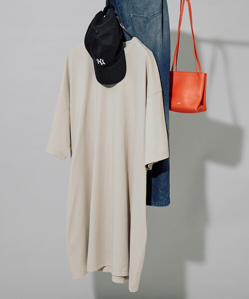 FREAK'S STORE(フリークスストア)の「限定展開 <接触冷感・吸水速乾・UVカット・抗菌・防臭>STORATECH(ストラテック) ビッグ Tシャツ 半袖 ミニワンピース(ワンピース・レディース・ブラック/オフホワイト/その他13/ブラウン/ネイビー/ベージュ・フリ-)」の9枚目の写真