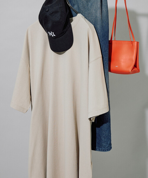 FREAK'S STORE(フリークスストア)の「限定展開 <接触冷感・吸水速乾・UVカット・抗菌・防臭>STORATECH(ストラテック) ビッグ Tシャツ 半袖 ミニワンピース(ワンピース・レディース・ブラック/オフホワイト/その他13/ブラウン/ネイビー/ベージュ・フリ-)」の10枚目の写真