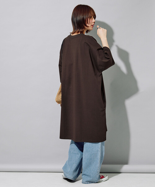FREAK'S STORE(フリークスストア)の「限定展開 <接触冷感・吸水速乾・UVカット・抗菌・防臭>STORATECH(ストラテック) ビッグ Tシャツ 半袖 ミニワンピース(ワンピース・レディース・ブラック/オフホワイト/その他13/ブラウン/ネイビー/ベージュ・フリ-)」の17枚目の写真