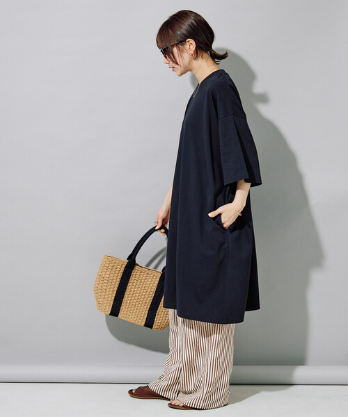 FREAK'S STORE(フリークスストア)の「限定展開 <接触冷感・吸水速乾・UVカット・抗菌・防臭>STORATECH(ストラテック) ビッグ Tシャツ 半袖 ミニワンピース(ワンピース・レディース・ブラック/オフホワイト/その他13/ブラウン/ネイビー/ベージュ・フリ-)」の11枚目の写真