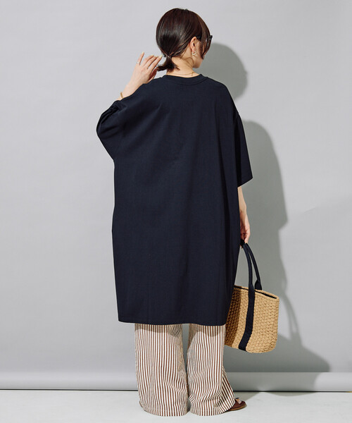 FREAK'S STORE(フリークスストア)の「限定展開 <接触冷感・吸水速乾・UVカット・抗菌・防臭>STORATECH(ストラテック) ビッグ Tシャツ 半袖 ミニワンピース(ワンピース・レディース・ブラック/オフホワイト/その他13/ブラウン/ネイビー/ベージュ・フリ-)」の12枚目の写真