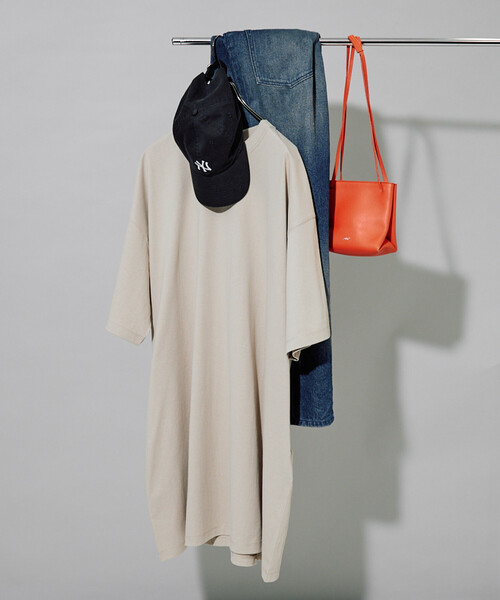 FREAK'S STORE(フリークスストア)の「限定展開 <接触冷感・吸水速乾・UVカット・抗菌・防臭>STORATECH(ストラテック) ビッグ Tシャツ 半袖 ミニワンピース(ワンピース・レディース・ブラック/オフホワイト/その他13/ブラウン/ネイビー/ベージュ・フリ-)」の5枚目の写真