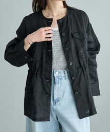 PUAL CE CIN（ピュアルセシン）の「ラミー ノーカラーサファリジャケット（ミリタリージャケット）」